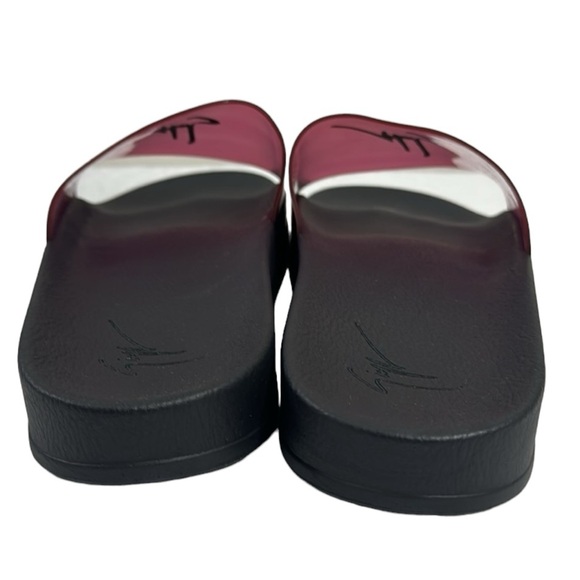 GIUSEPPE ZANOTTI NWT MEN’S BLACK PURPLE PINK SLIDES SANDALS SIZE 12 /45 - Picture 5 of 12